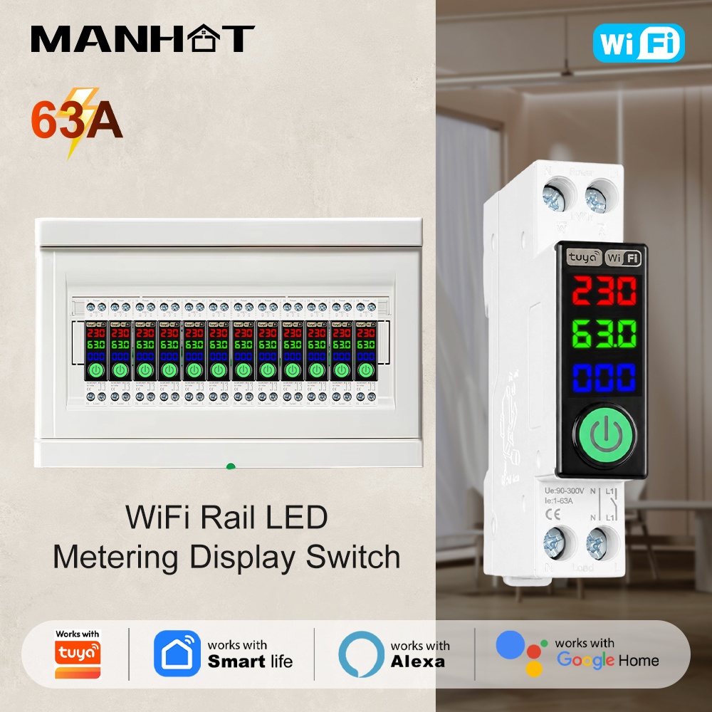 Energy Monitor Meter - قاطع دائرة كهربائية ذكي من مانهوت