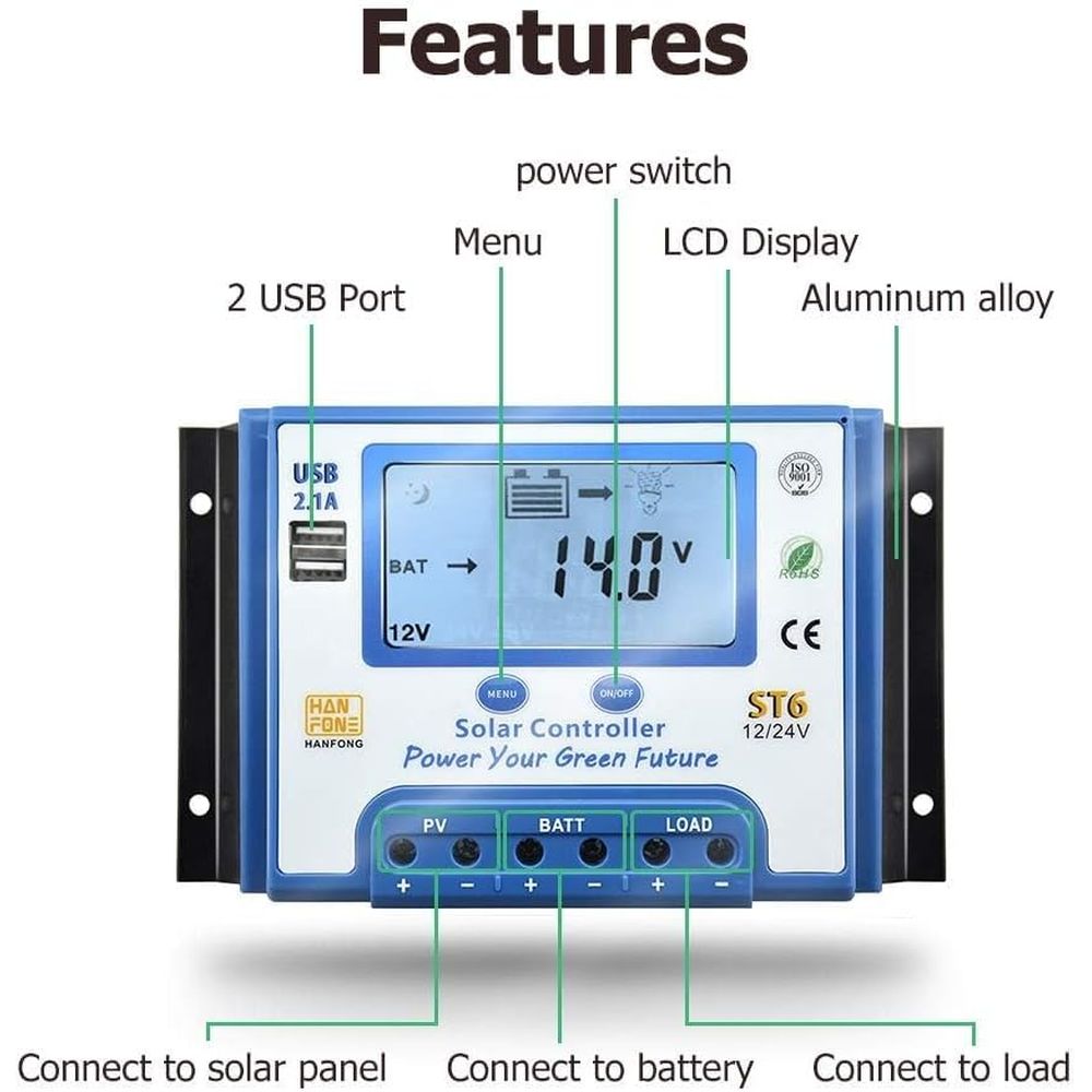 منظم شحن شمسي 60 أمبير 12/24 ف - مراجعة Solar Panel وسعره