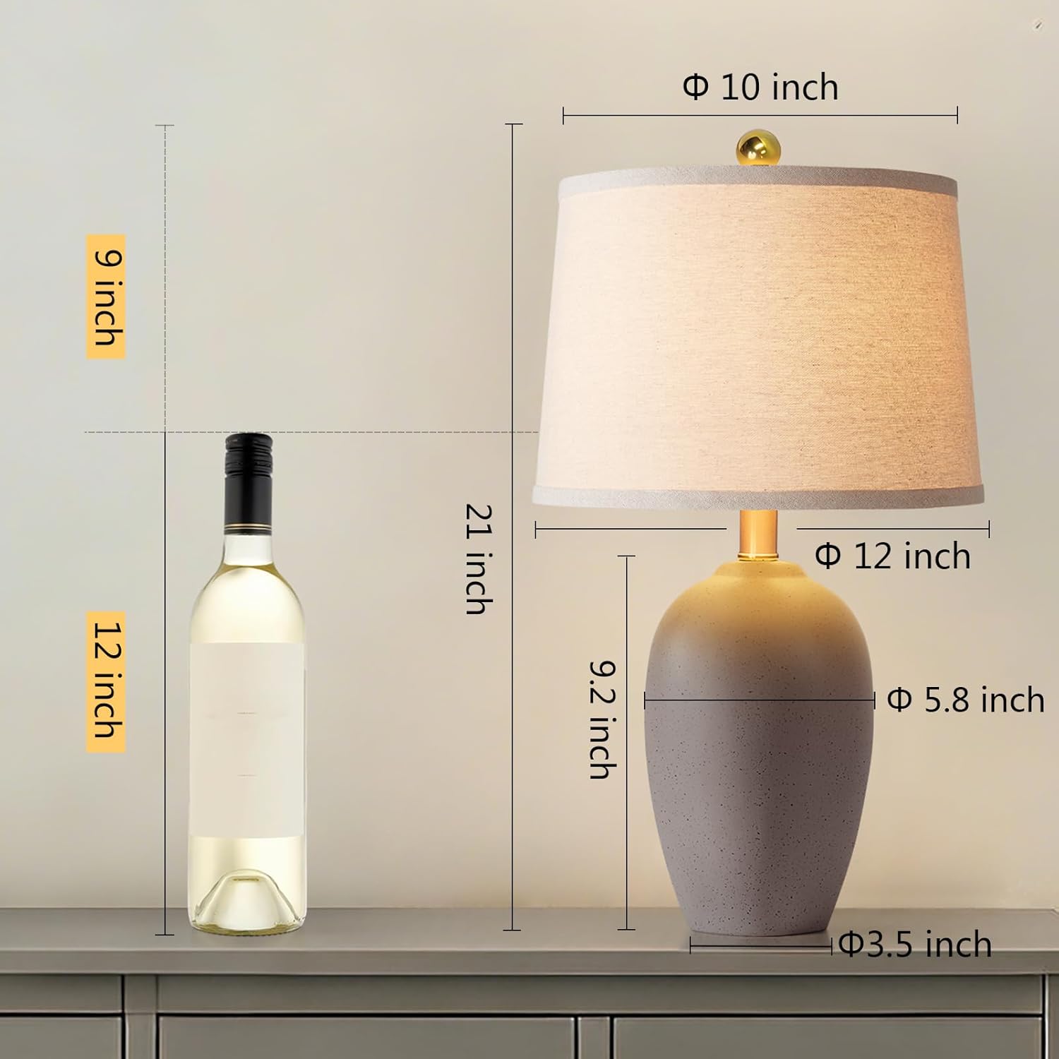 مجموعة من 2 مصباح طاولة سيرامي - مراجعة Solar Lamp وسعره